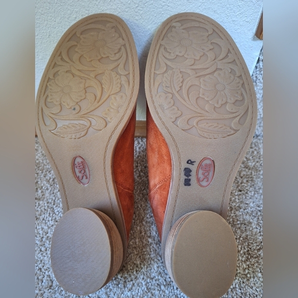 Sofft Carrey Womens Pumpkin Suede Slide Sandals Open Toe Heeled Size 9.5 - Picture 8 of 8